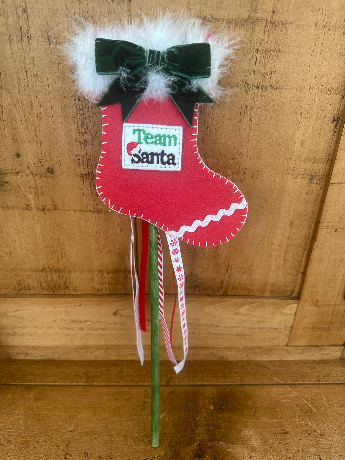 Team Santa Christmas Stocking Wand