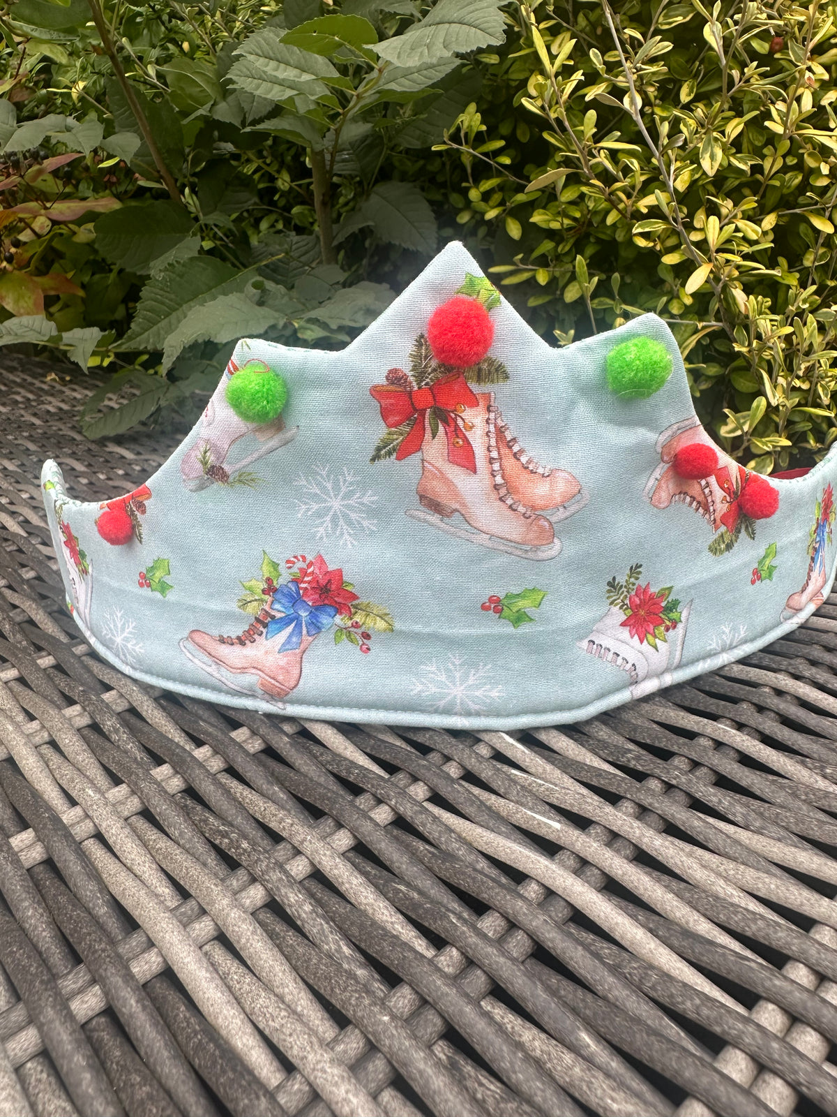Pale Blue Christmas Ice Skates Crown