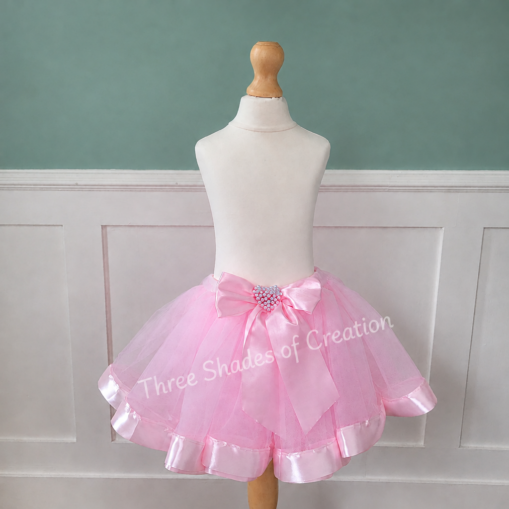 Pink Satin Bow Tutu with corner logo removed